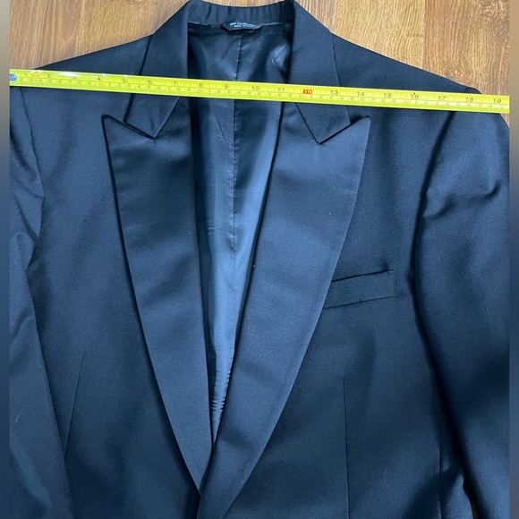 Single button 100% Wool tuxedo jacket made in USA, men’s, see measurements - Picture 4 of 9